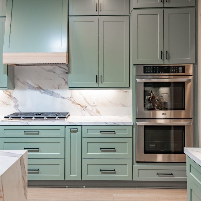 Katella Jade Green Kitchen Cabinets