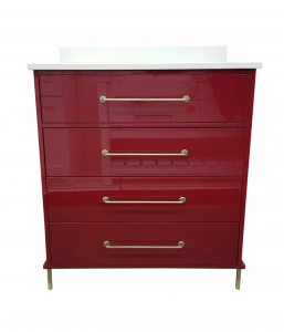 Cumberland High Gloss Red Vanity & Top – Closeout