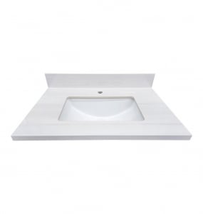 Duna White Sintered Stone Single Hole Vanity Top